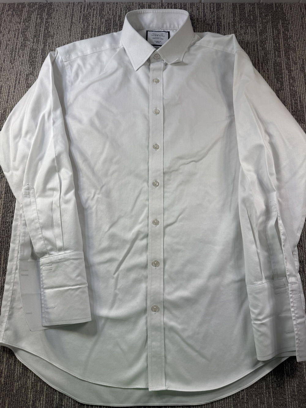 Charles Tyrwhitt Dress Shirt Mens 16.5 32/33 White Non Iron French Cuff LS